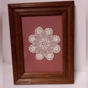 Vintage Handcrafted Framed Doily